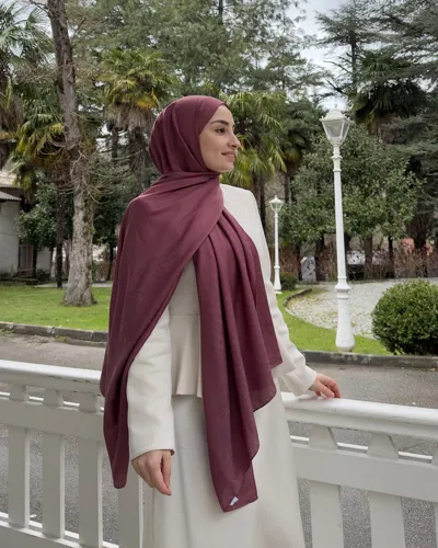 Soft Pembe Döngü Desen Jakar Şal · İpeksi Jakar