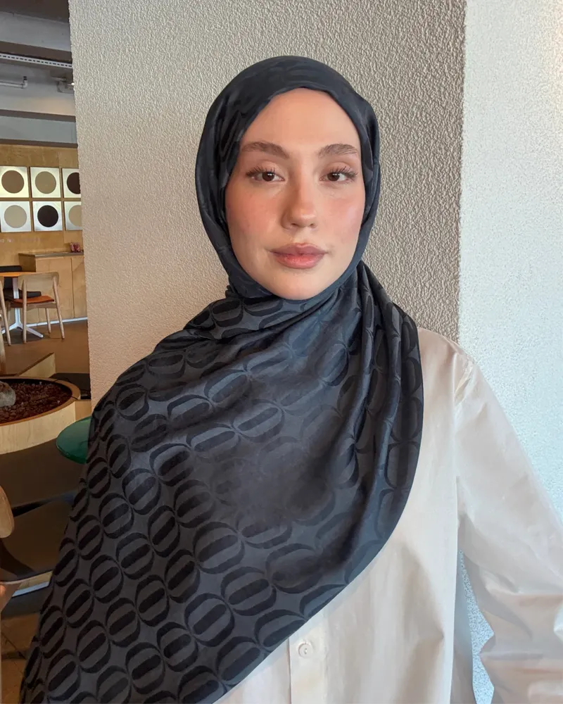 Antrasit Nova Desen Jakar Şal · İpeksi Jakar