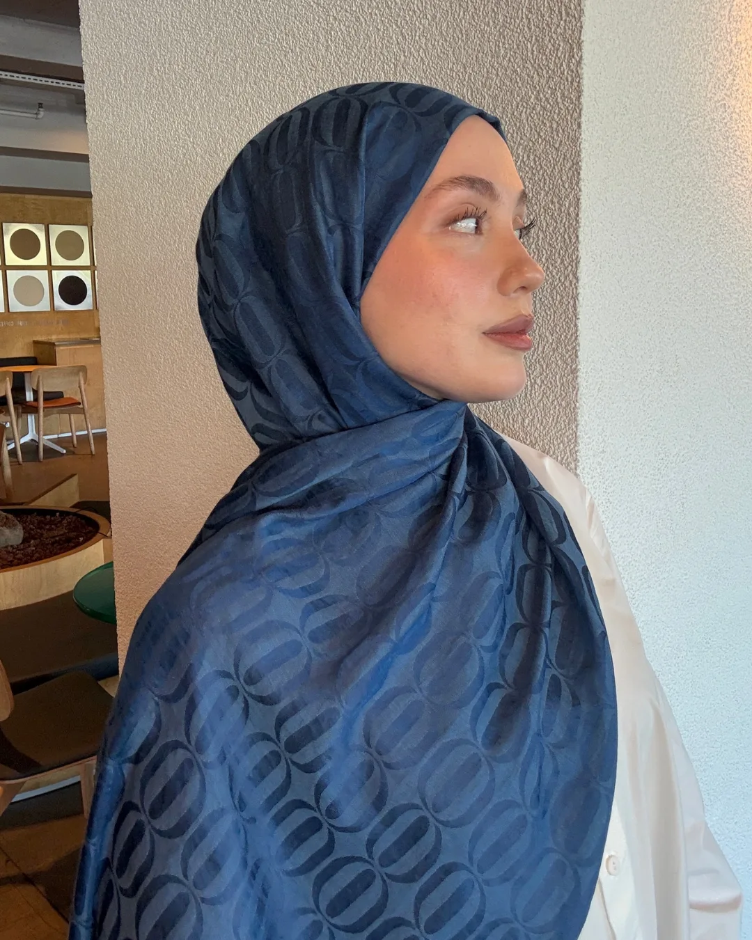 İndigo Nova Desen Jakar Şal · İpeksi Jakar