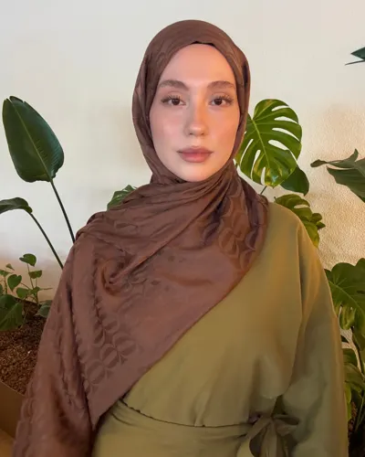 Mocha Nova Desen Jakar Şal · İpeksi Jakar