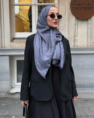Füme Şerit Desen Jakar Şal · İpeksi Jakar