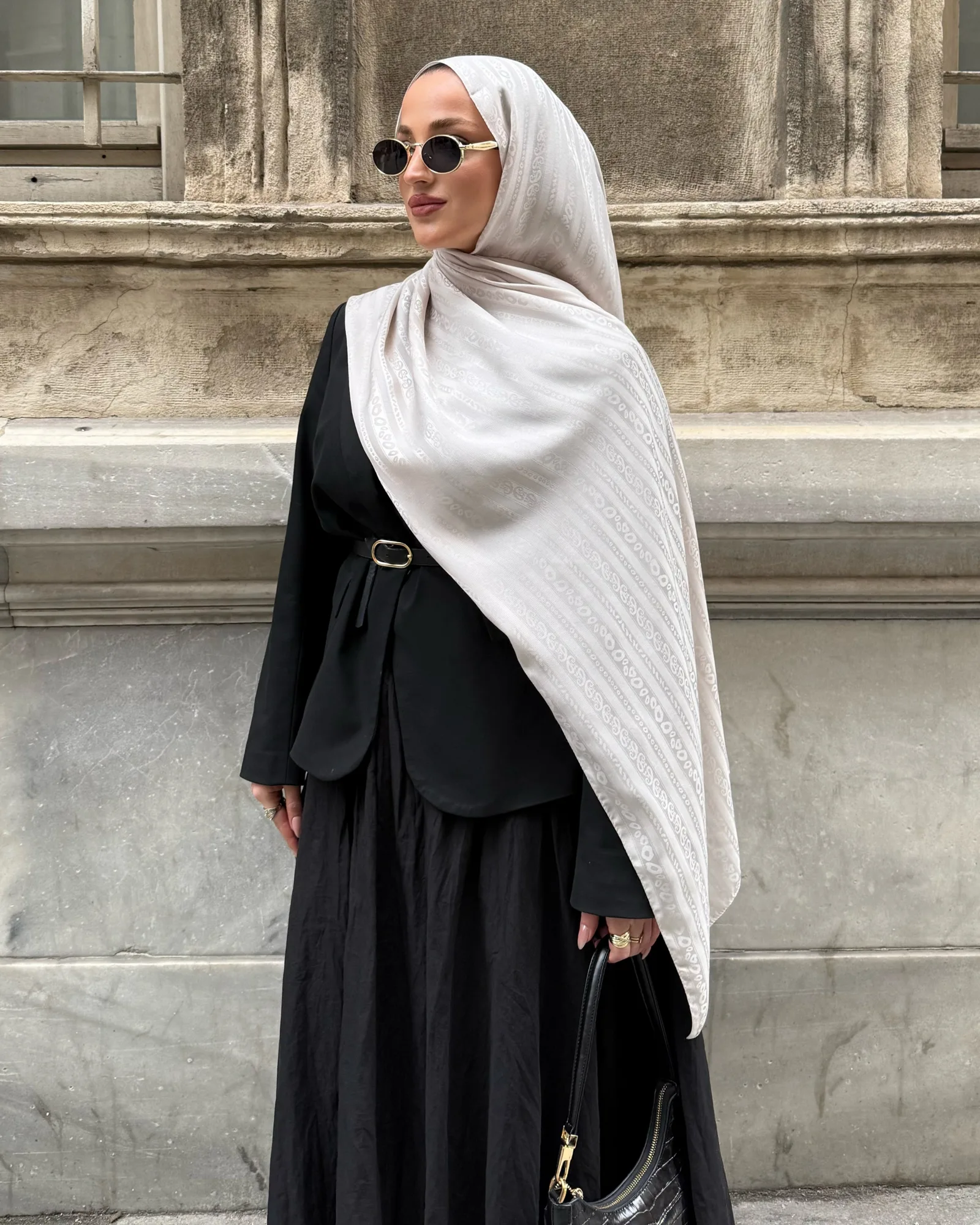 Taş Şerit Desen Jakar Şal · İpeksi Jakar