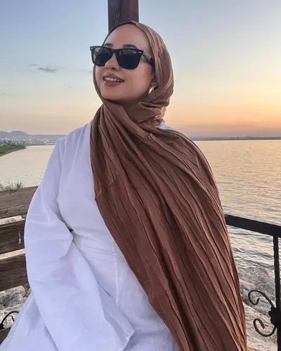 Tozlu Kahve Piliseli Bambu Şal
