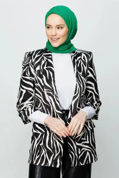 Benetton Yeşili Piliseli Bambu Eşarp