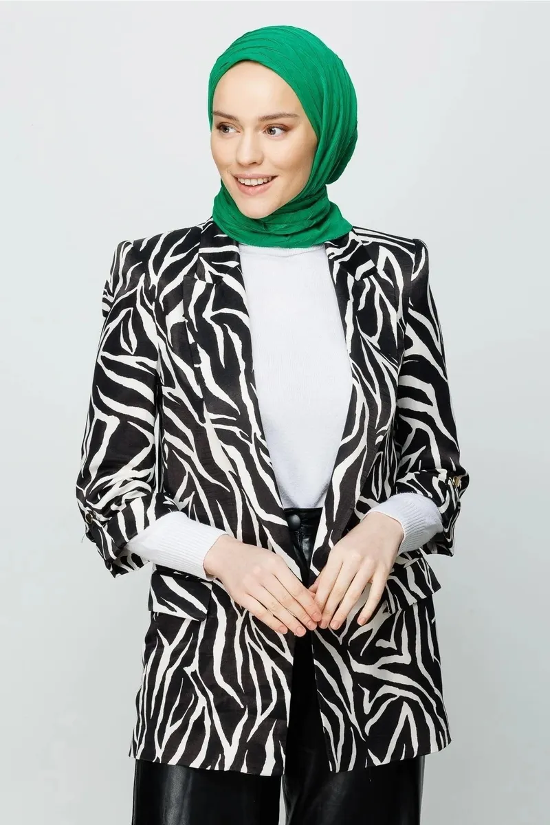 Benetton Yeşili Piliseli Bambu Eşarp