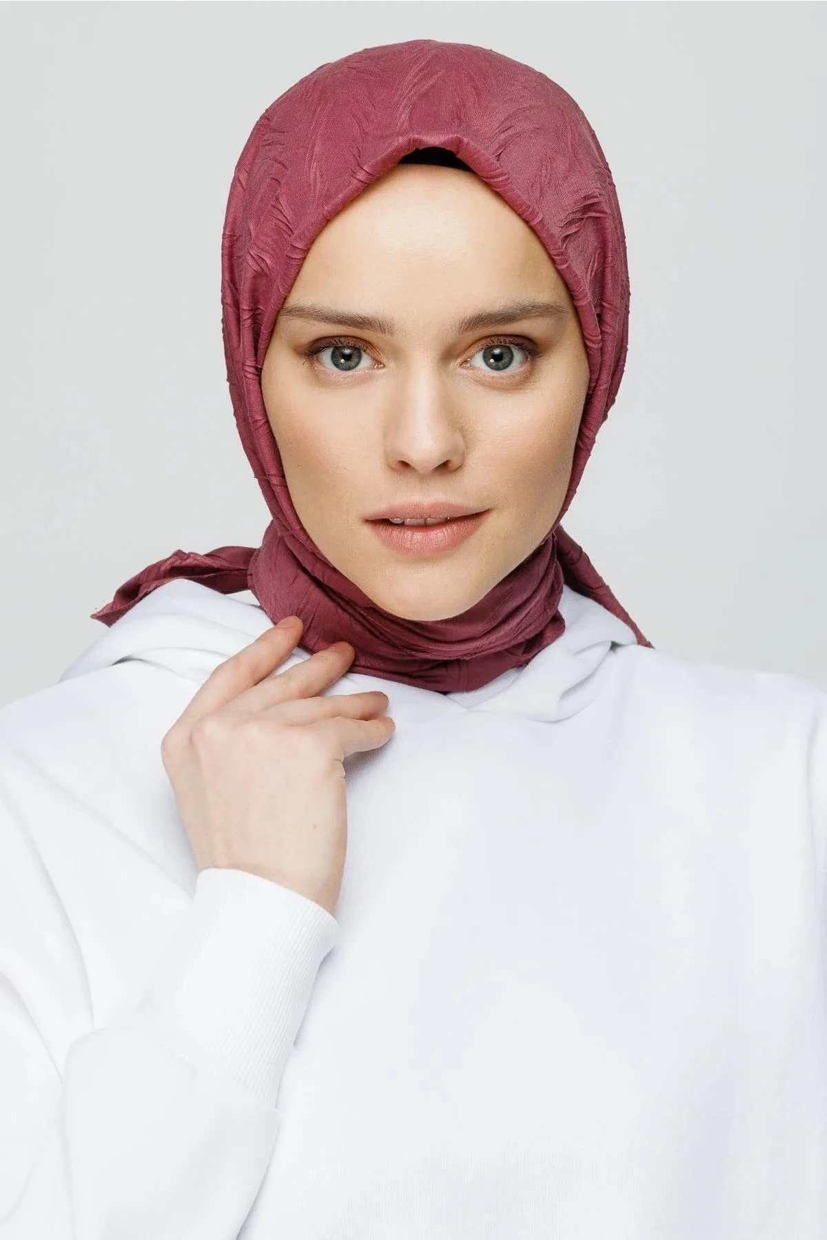 Gül Kurusu Piliseli Bambu Eşarp