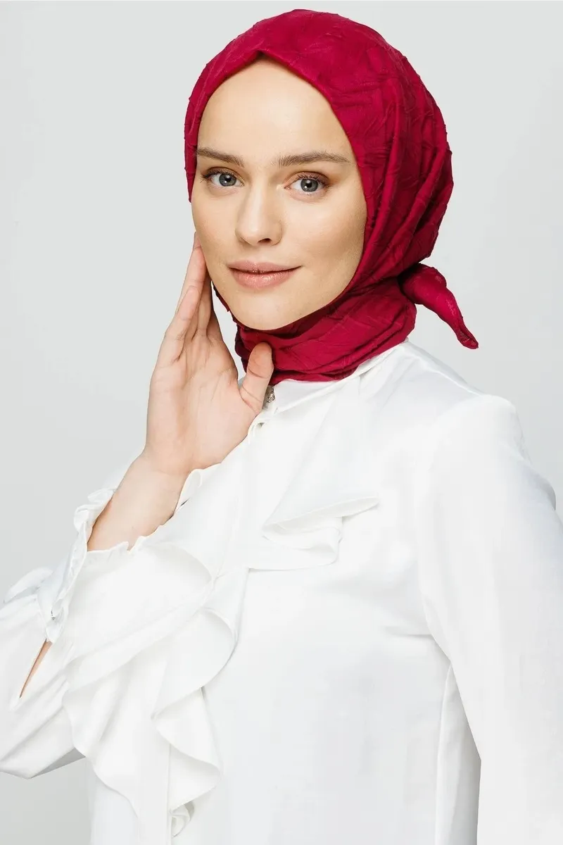 Magenta Piliseli Bambu Eşarp