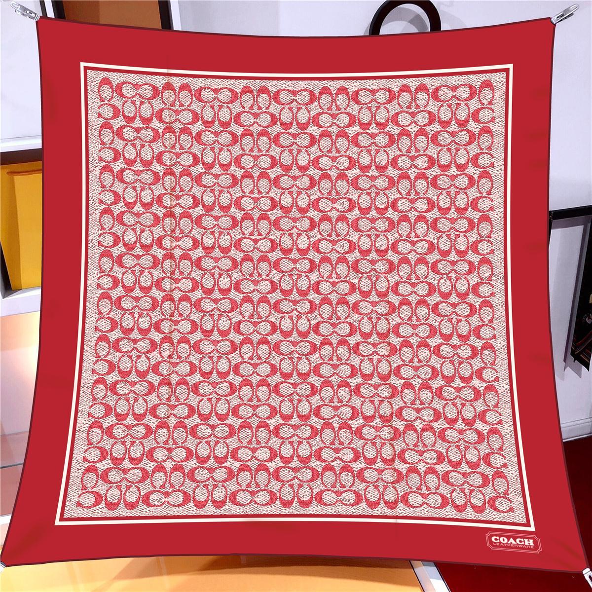 İthal Kırmızı C Desen Twill İpek Eşarp