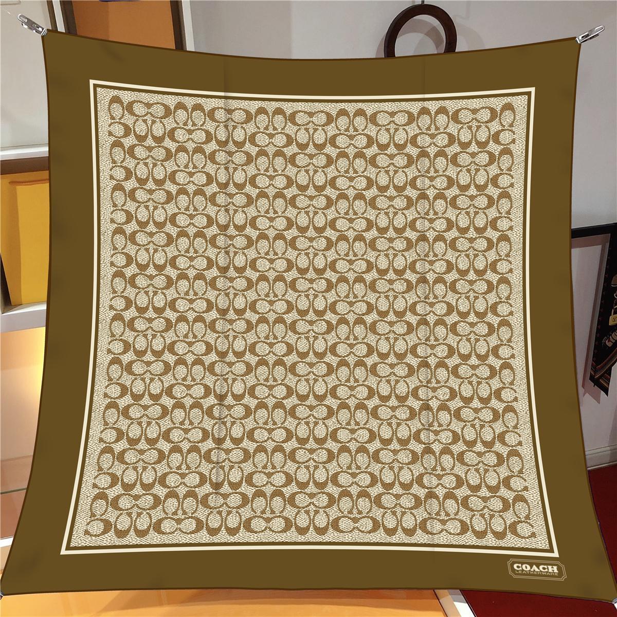 İthal Kahverengi C Desen Twill İpek Eşarp