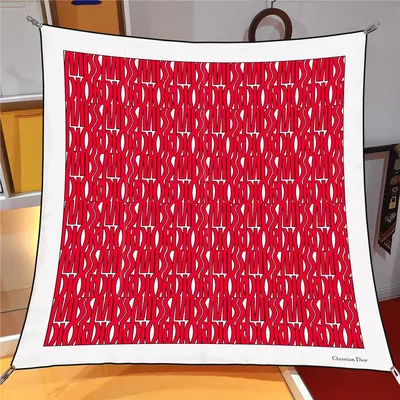 İthal Kırmızı D 2 Desen Twill İpek Eşarp