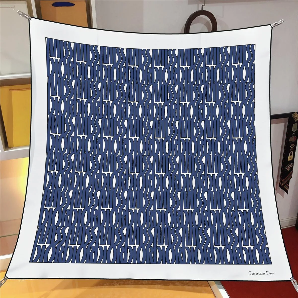 İthal Lacivert D 2 Desen Twill İpek Eşarp