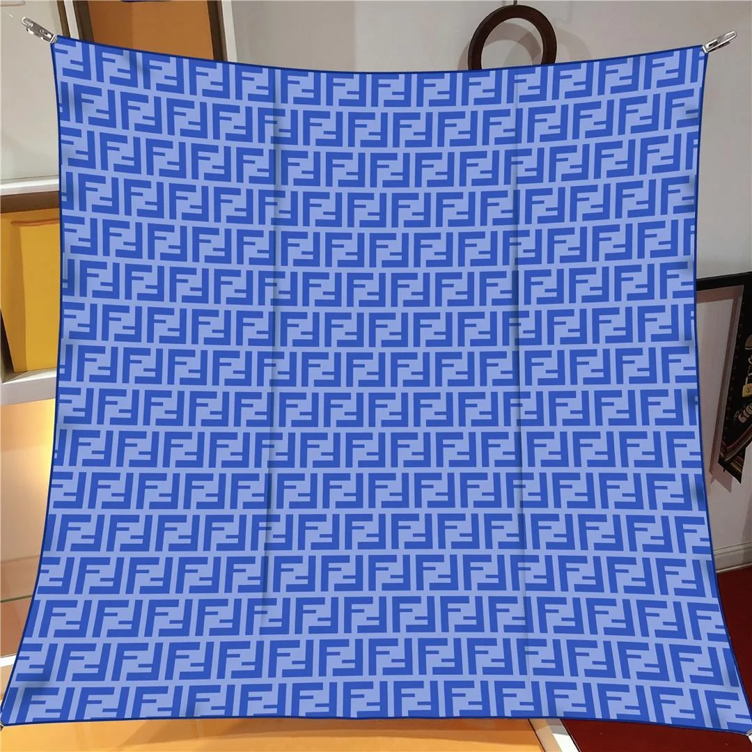 İthal İndigo F Desen Twill İpek Eşarp