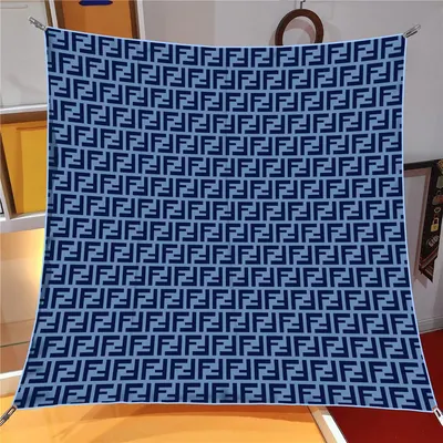 İthal Lacivert F Desen Twill İpek Eşarp