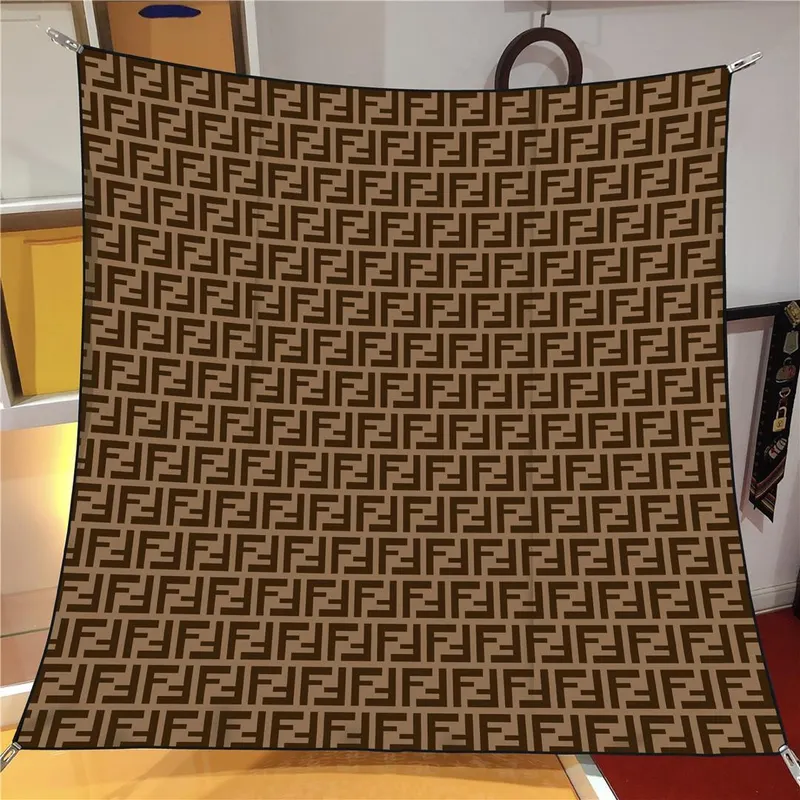 İthal Kahverengi F Desen Twill İpek Eşarp