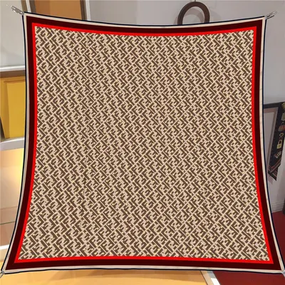 İthal Bordo & Bej F Arı Desen Twill İpek Eşarp