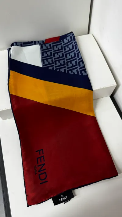 İthal Bordo & Lacivert F Lineer Desen Twill İpek Eşarp