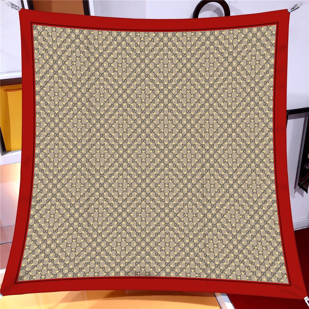 İthal Bordo & Bej G Arı Desen Twill İpek Eşarp