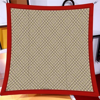 İthal Bordo & Bej G Arı Desen Twill İpek Eşarp