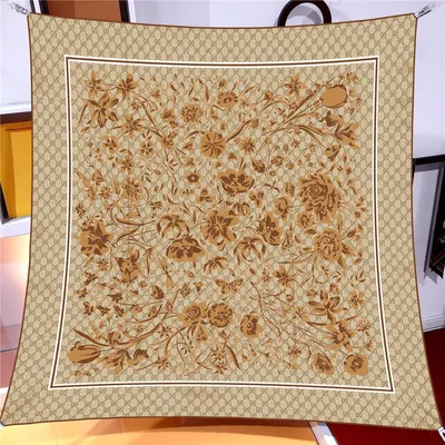 İthal Mocha G Line Desen Twill İpek Eşarp