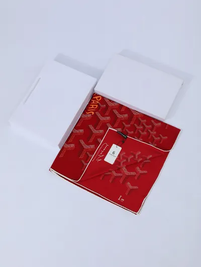 İthal Kırmızı GY Desen Twill İpek Eşarp