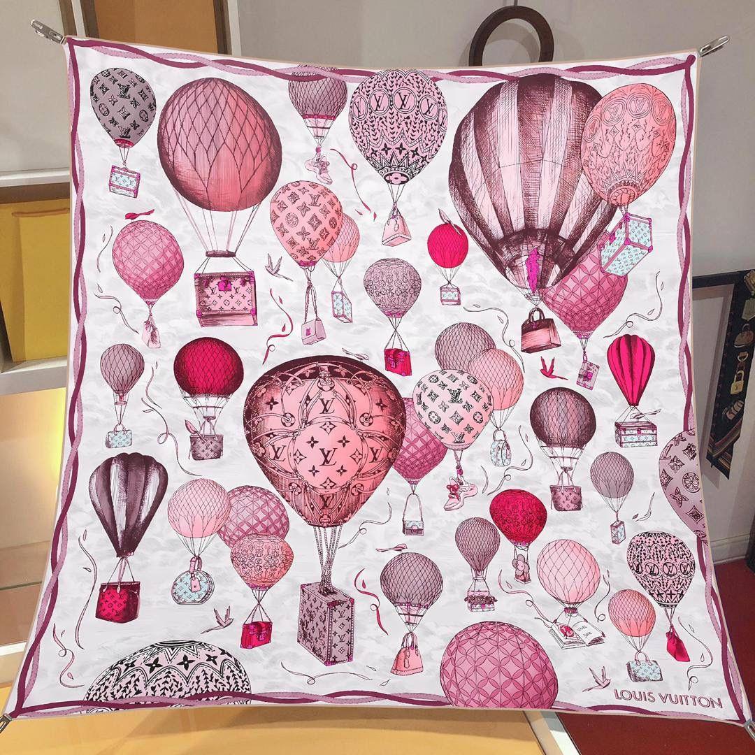 İthal Şeker Pembe LV Balloon Twill İpek Eşarp