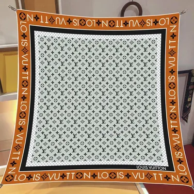 İthal Soğuk Gri LV Classic Twill İpek Eşarp