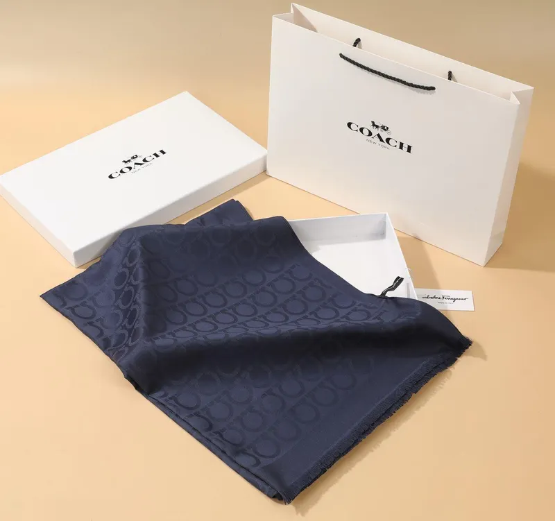 İthal Lacivert SF Desen Koton İpek Şal