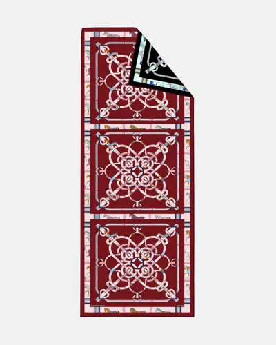 İthal Bordo & Siyah H Horse Desen Twill İpek Şal