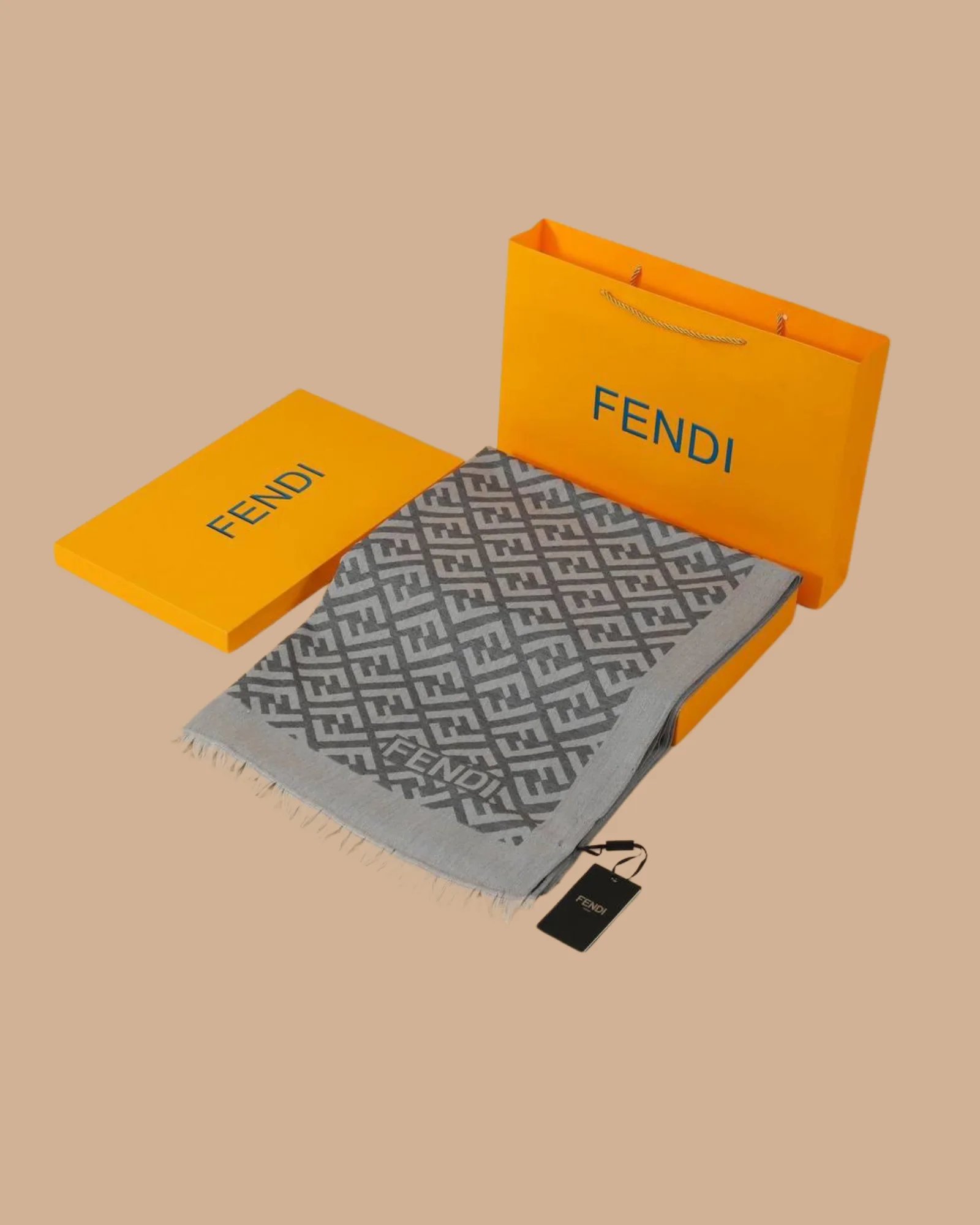İthal Füme F Desen Yün İpek Şal