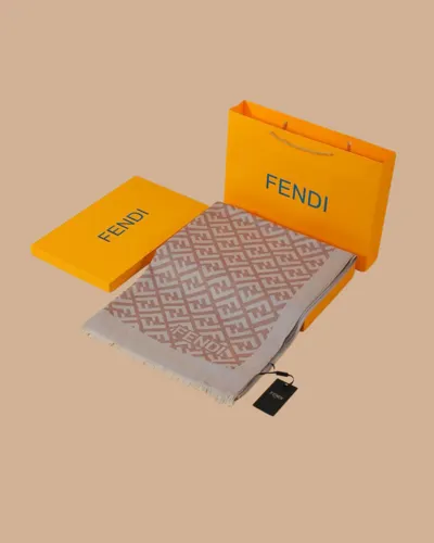 İthal Somon F Desen Yün İpek Şal
