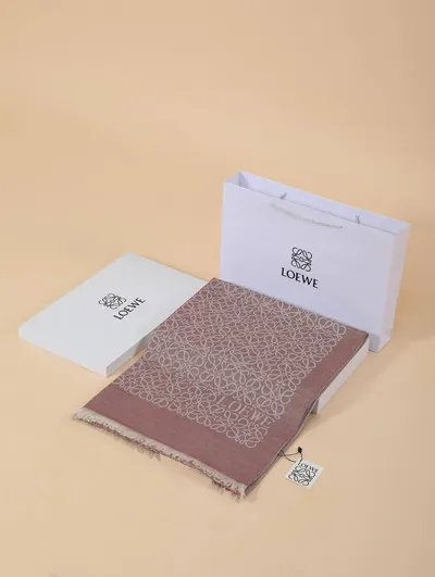 İthal Gül Kurusu L Desen Yün İpek Şal