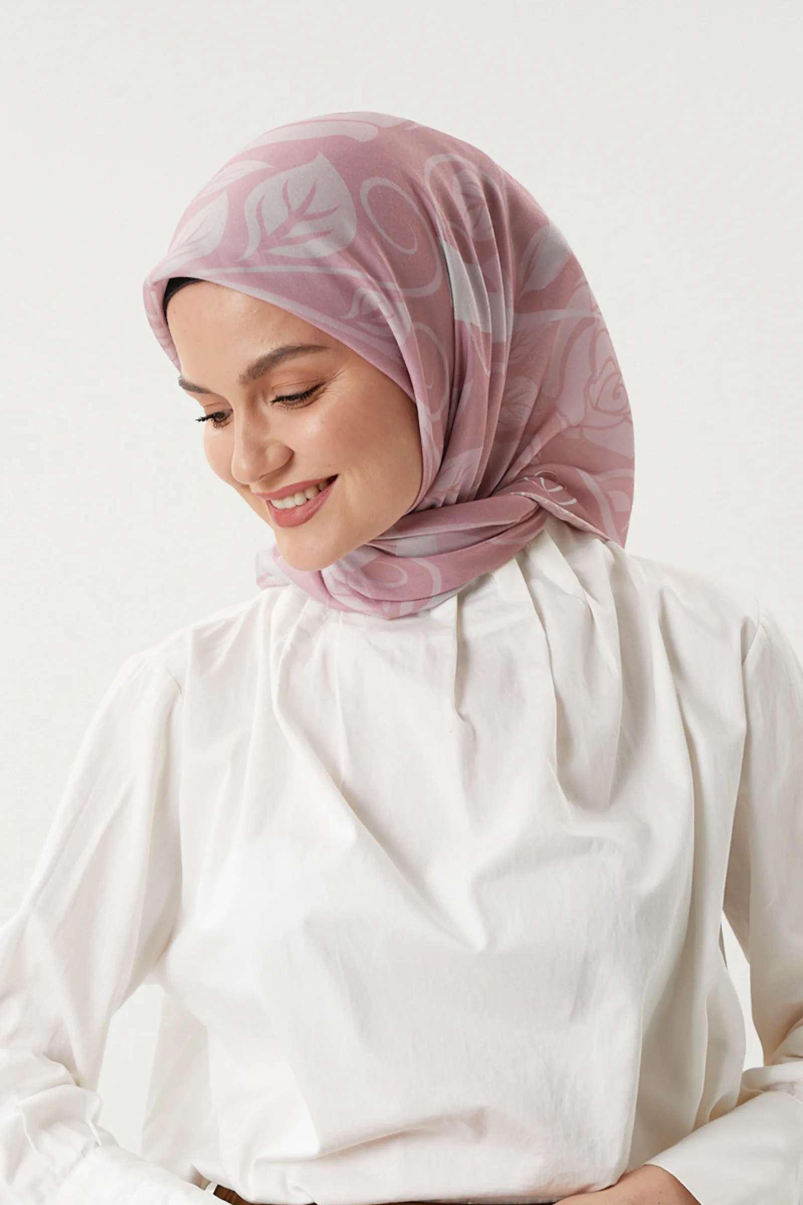 Pastel Pembe - Vintage Pamuk Eşarp