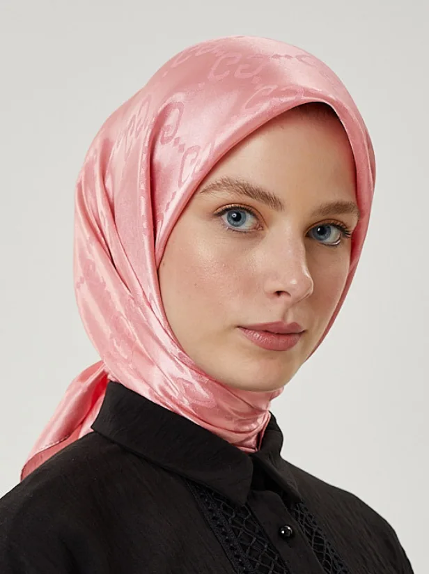 Şeker Pembe G Desen Parlak Jakar Eşarp